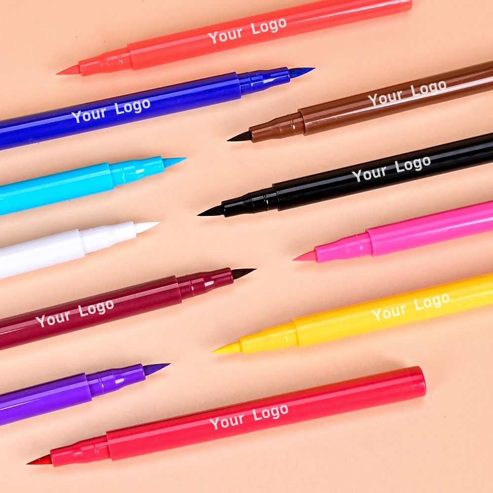 Colorful Eyeliner Glue Pen Water Activated Eyeliner Pencil Waterproof Liquid Eyeliner Private Label