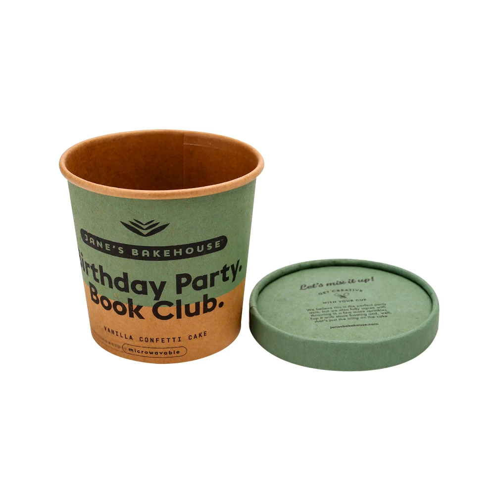 
Disposable custom printed ice cream paper cup with lids 