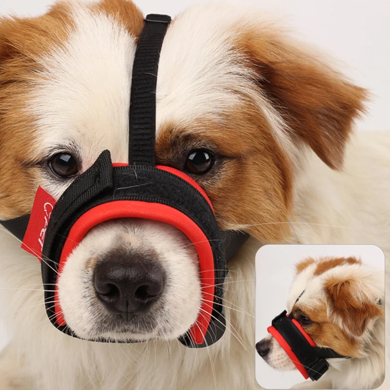 High quality customizable logo adjustable size anti bite random eating barking device large medium small dog masks