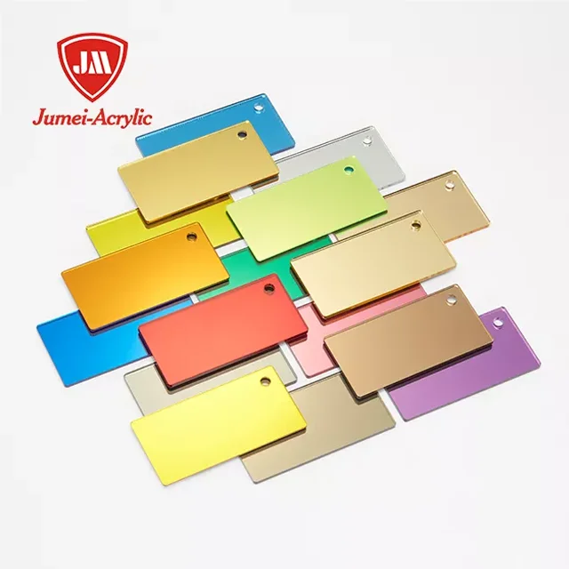Jumei 1.20 g/cm3 Density 4x8ft PMMA Color Mirror Acrilico Board Exporter Manufacturer Silver Gold Rose Mirror Acrylic Sheet