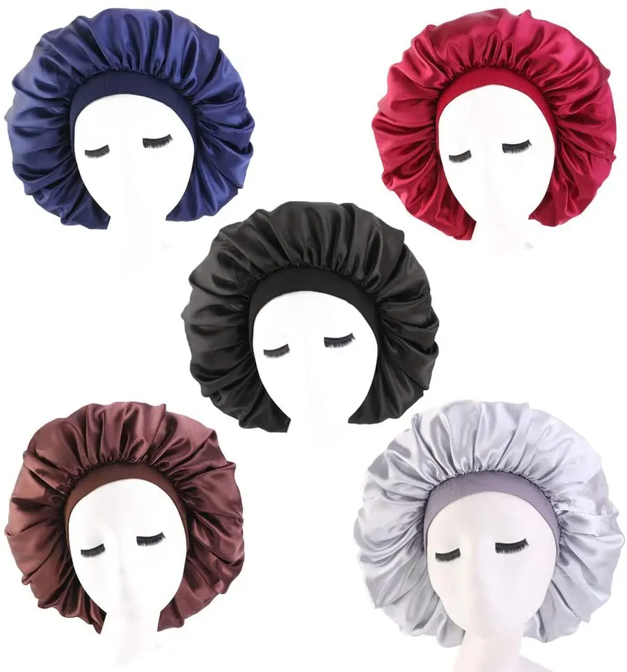 Wholesale sublimation printing satin hair bonnet with custom logo