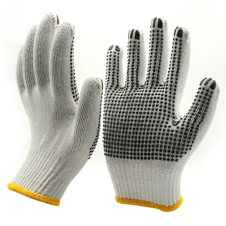  Высококачественные синие хлопковые перчатки в горошек из ПВХ 7 Калибр/10 Калибр