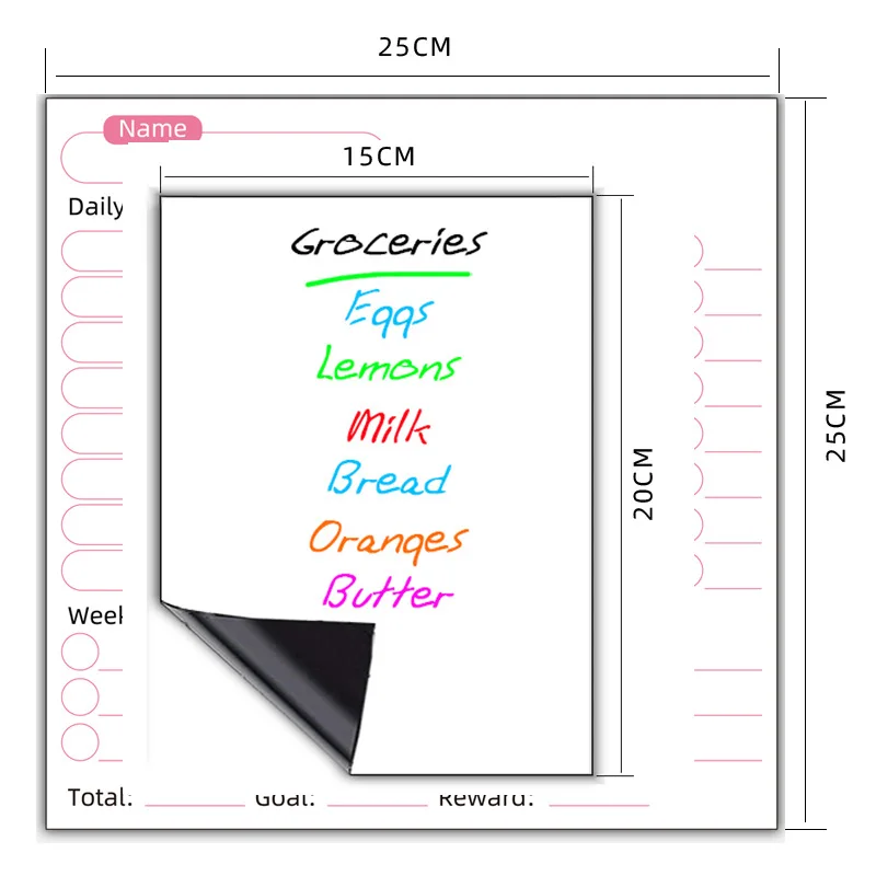 Wholesale custom magnetic calendar fridge magnet whiteboard magnetic chore chart whiteboard dry erase board