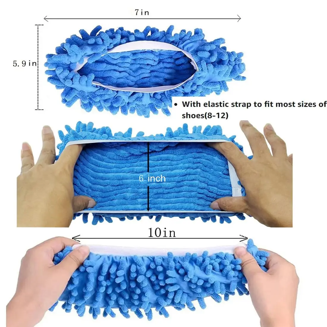Washable Reusable Dust Duster Mop Slippers Shoes Cover Cleaning Floor House Office chenille mop pad