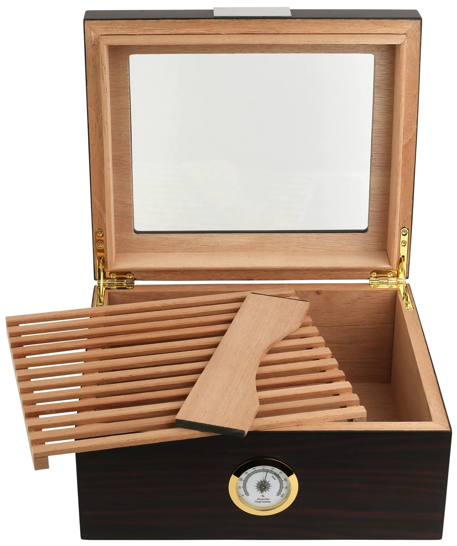 Контейнер для сигар с логотипом на заказ, большой увлажнитель для сигар с гигрометром, 25-50