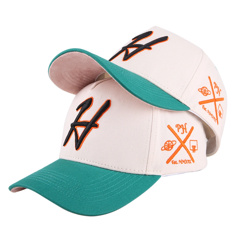 Wholesale Full Customized 5 Panel 3D Embroidery Baseball Hats Outdoor Sports Men Caps