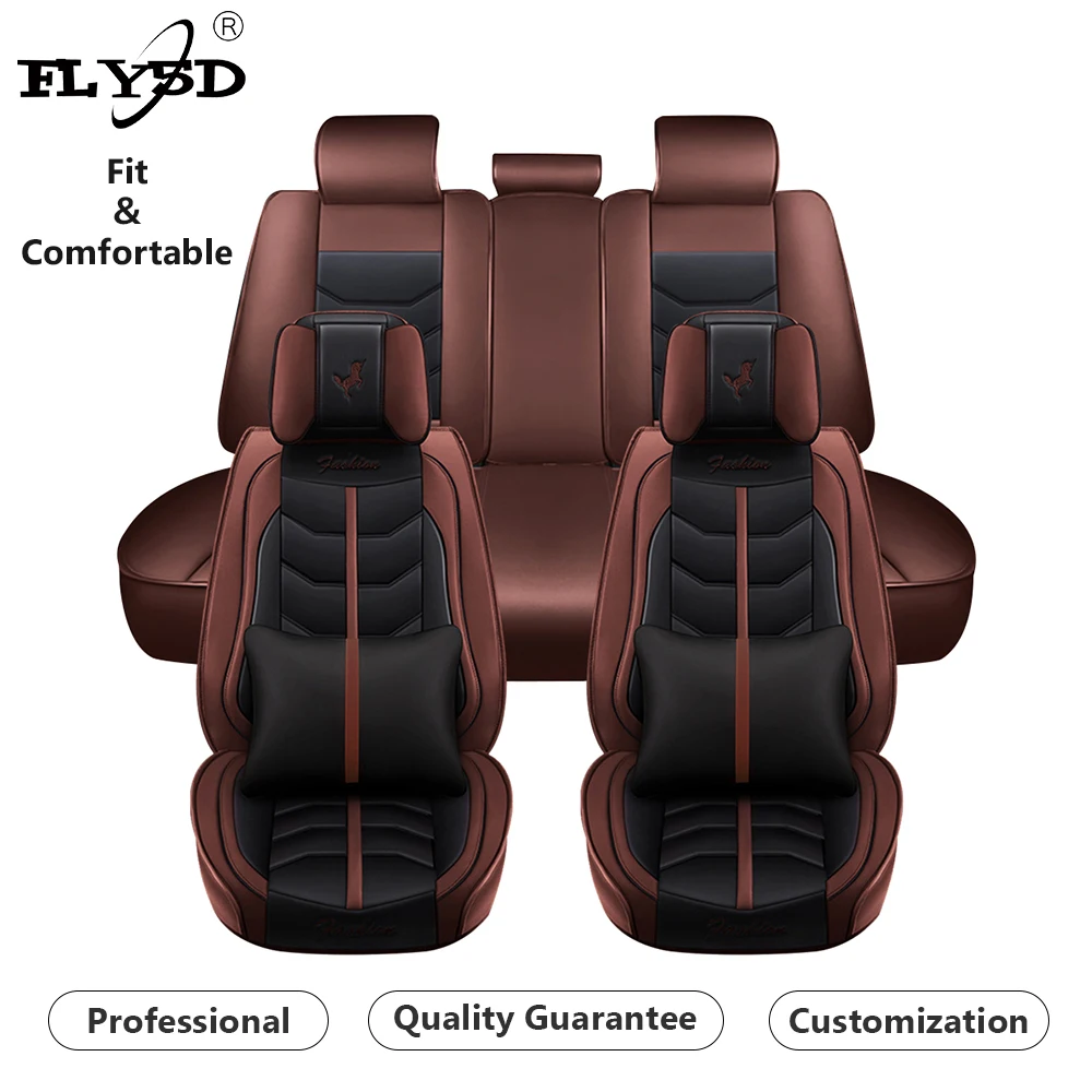  FLY5D Amazon Лидер продаж полный комплект чехлов на автомобильные сиденья искусственная кожа 6D чехлы с подушкой сиденье