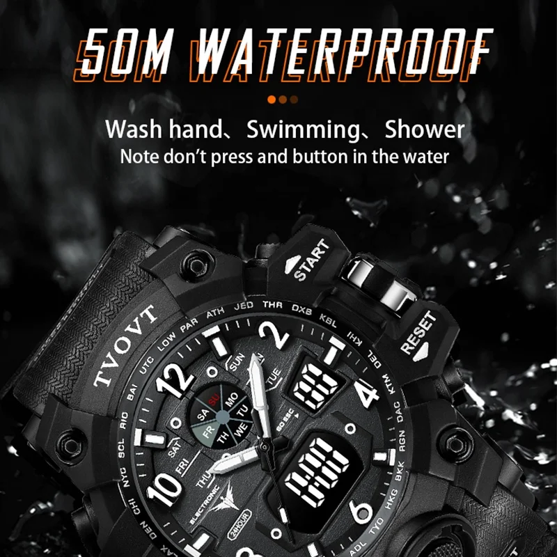 G Style Custom Logo Water Proof Designer Dual Time Watch Top Brand Analog Sport Digital Watch Men Wrist Luxury Montre 8803