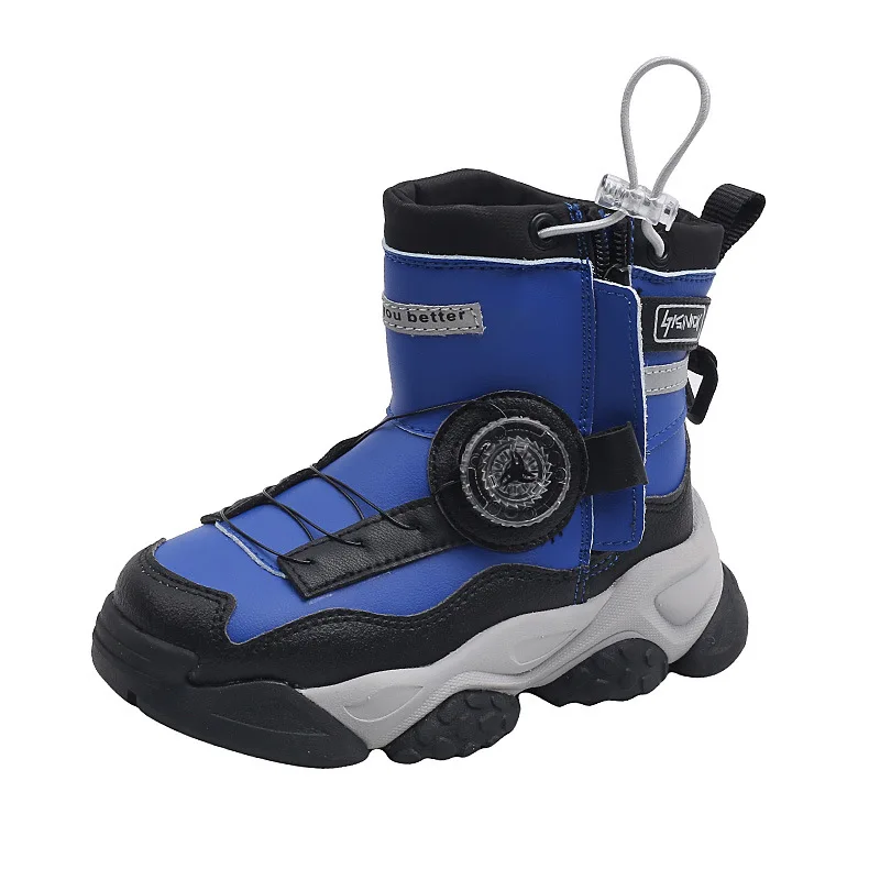 Kids Snow Boots Plush Warm Baby Winter Blue Black Boots Girls Shoes Warm Fur Waterproof Antiskid Boys Ankle Boots