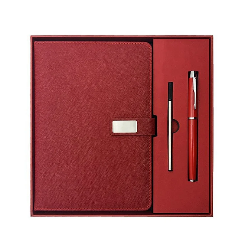 5pcs sets A5 Leather Notebook Planner Custom Logo Business Notebook And Pen Gift Set Wholesale for Promotional Gifts