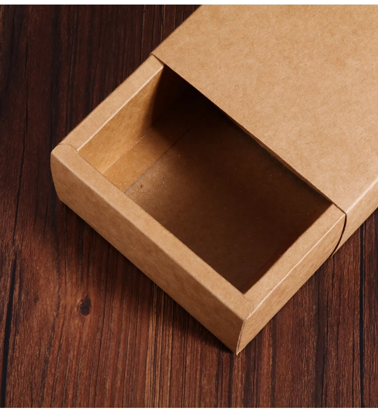 Manufacturer Drawer Kraft Paper Food Box Cookie Dessert Packaging Box Candy Snacks Packing Burger Cake Boxes with Window