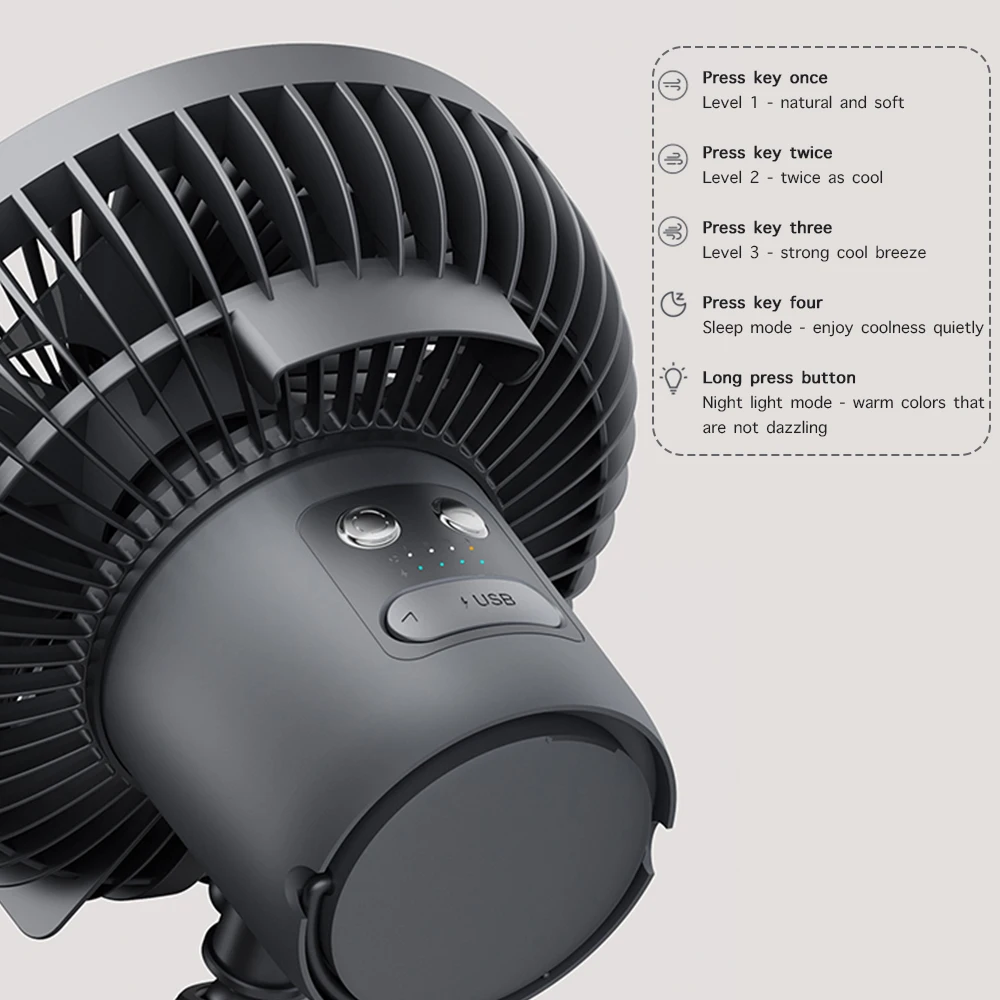 Outdoor tripod fan can shake its head 180 degrees Removable Ceiling standing camping fan portable hook fishing fan