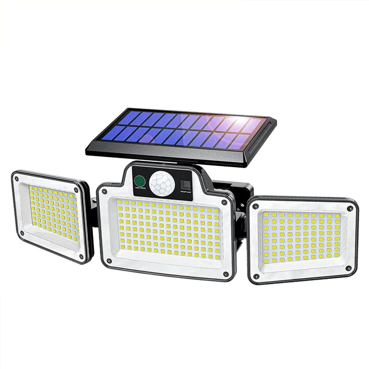 280 LED Chips 3 Heads Outdoor Garden Lights 3 Models Waterproof LED Path Lighting Rainstorm Waterproof  Outdoor Solar Wall Lamp