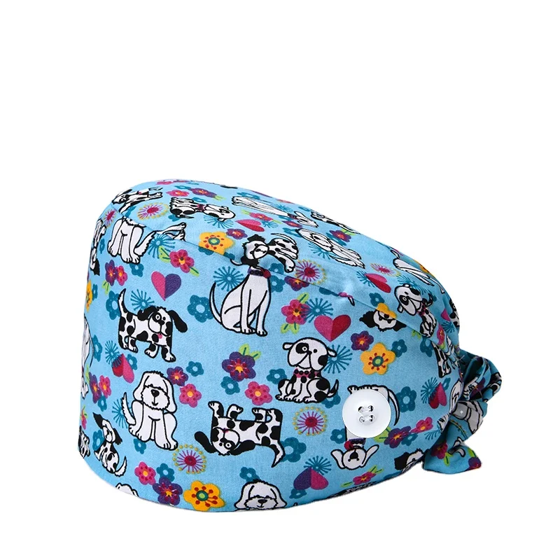 
New Arrival Round Hat Printed Cotton Surgical Operating Hat For Doctor 