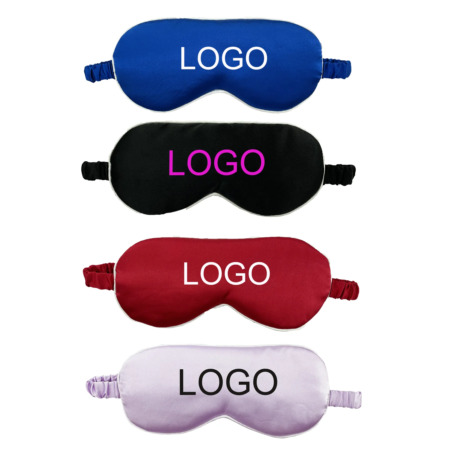 Шелковые маски для глаз с логотипом OEM, 35 цветов, шелковые Сатиновые маски для сна, в наличии