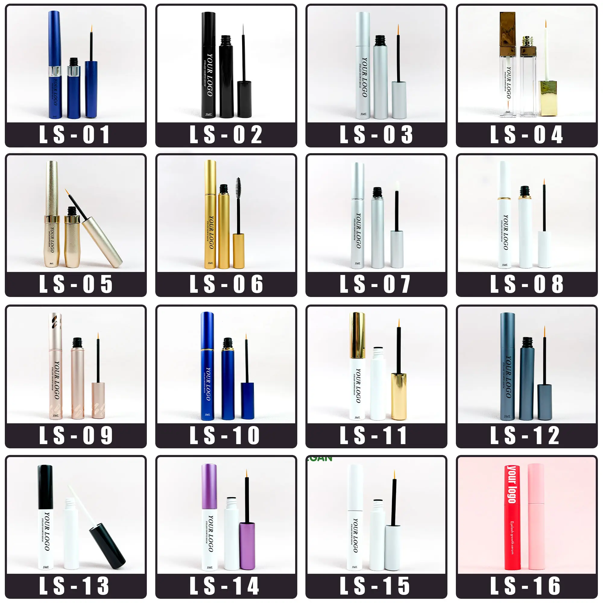 Allergy-free nourishing lash serum mascara clean ingredients 100% Organic eyelash and eyebrows serum growth