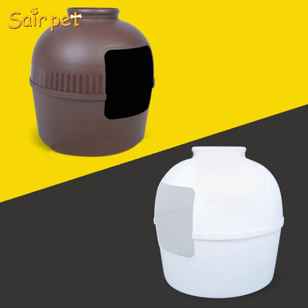 Pet litter box flower pot secret modern semi closed cat toilet furniture plastic plant hidden cat litter box