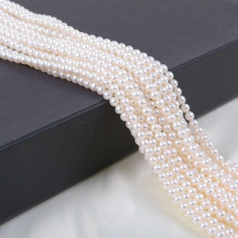 Fengzuan jewelry 2022 hot sale  2-3mm round white Baby pearl freshwater pearl strand DIY bracelet necklace jewelry production