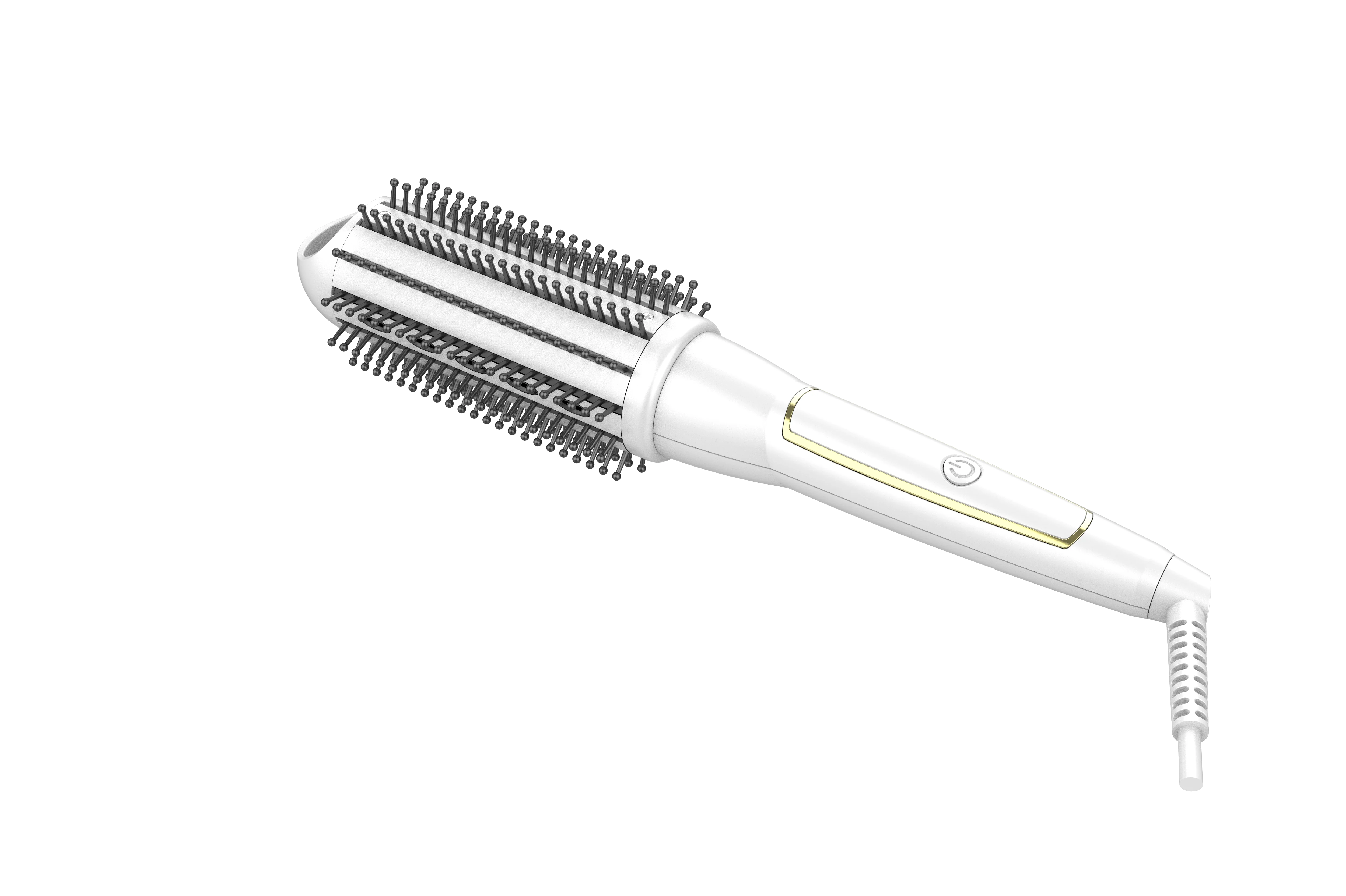 OEM Household fast drying Ionic customized electric rotating hair dryer brush hair straightener brush with LED indicator