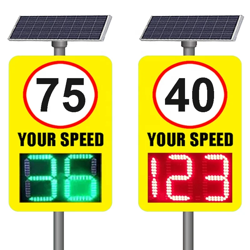 Yellow Radar Detective Speed Warning LED Signs Speed Measurement Display Traffic Flashing Speed Limit Signs