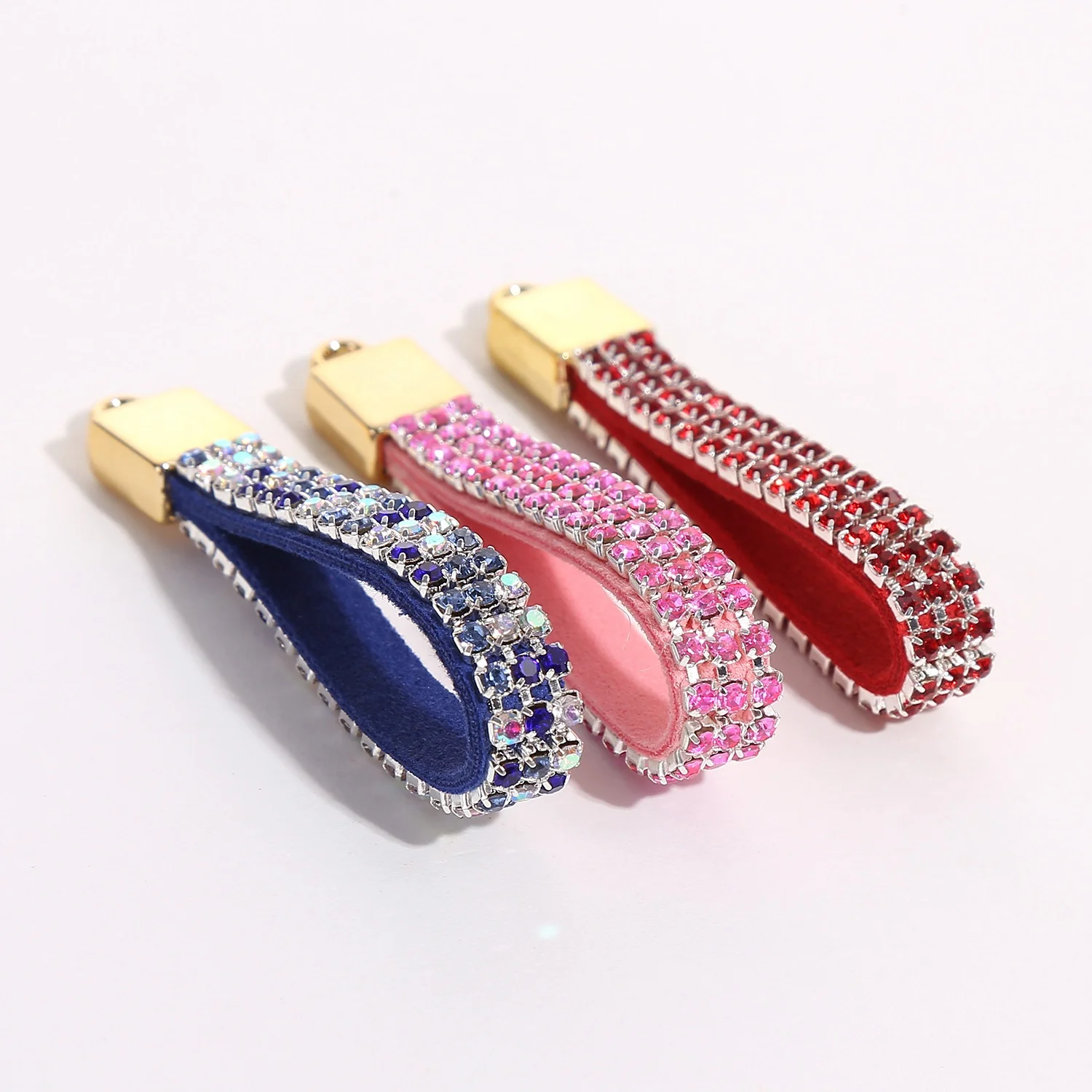 New Design DIY Keychain Small Portable Water Crystal  Keyrope Color Full Diamond Keychain Accessories