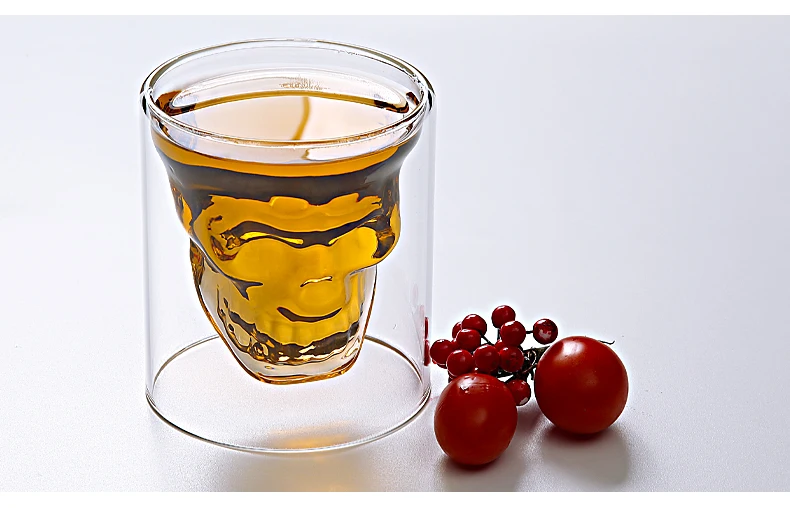 Unique fancy design glass wine  bottle Whiskey Decanter Set with double wall glass cup