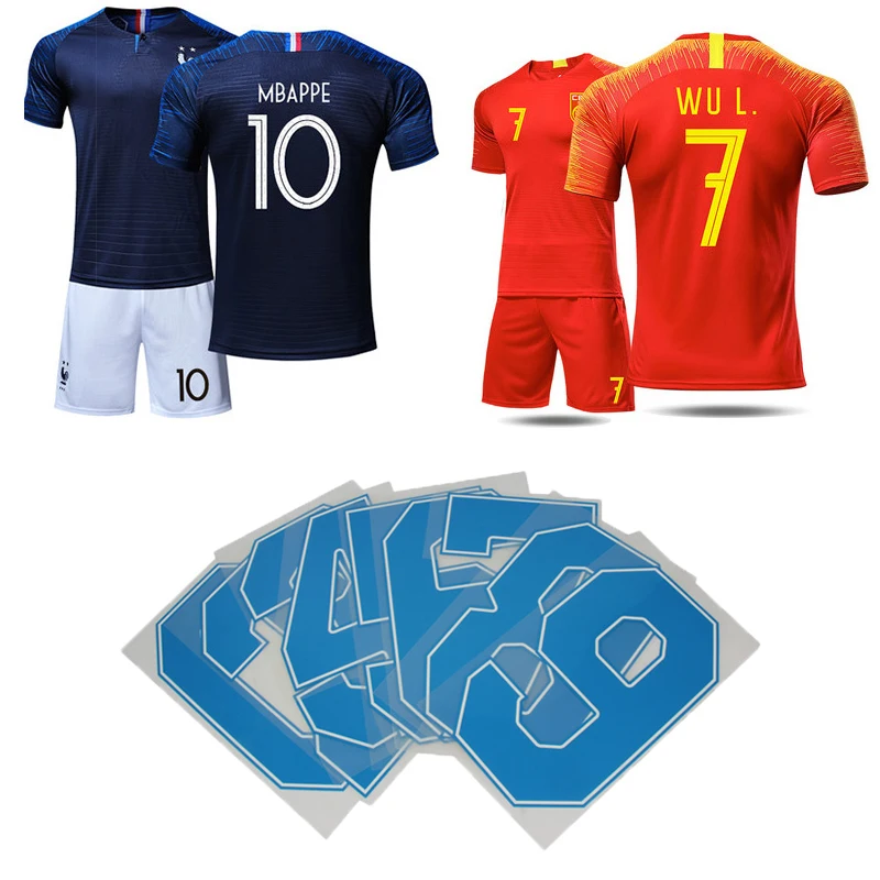 Custom logo  iron on letters and name numbers heat transfer sticker for soccer jersey t-shirt