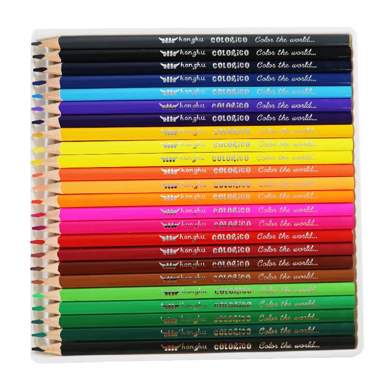 
HONGHU wooden color pencil set 6 12 18 24 colour pencil drawing Good Lead Packing School Packaging Office Color Printing Type 