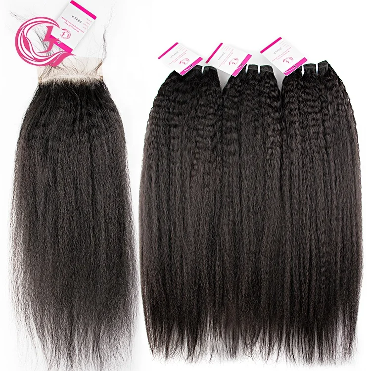 Wholese China Hair 6A Silky  Wefted  Yaki Kinky Straight Bundles