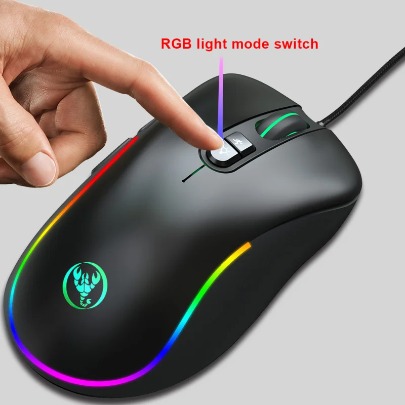 Linkinmi USB wired gaming mouse supports macro programming RGB luminous 6400DPI LK300M desktop Computer Gaming Mouse