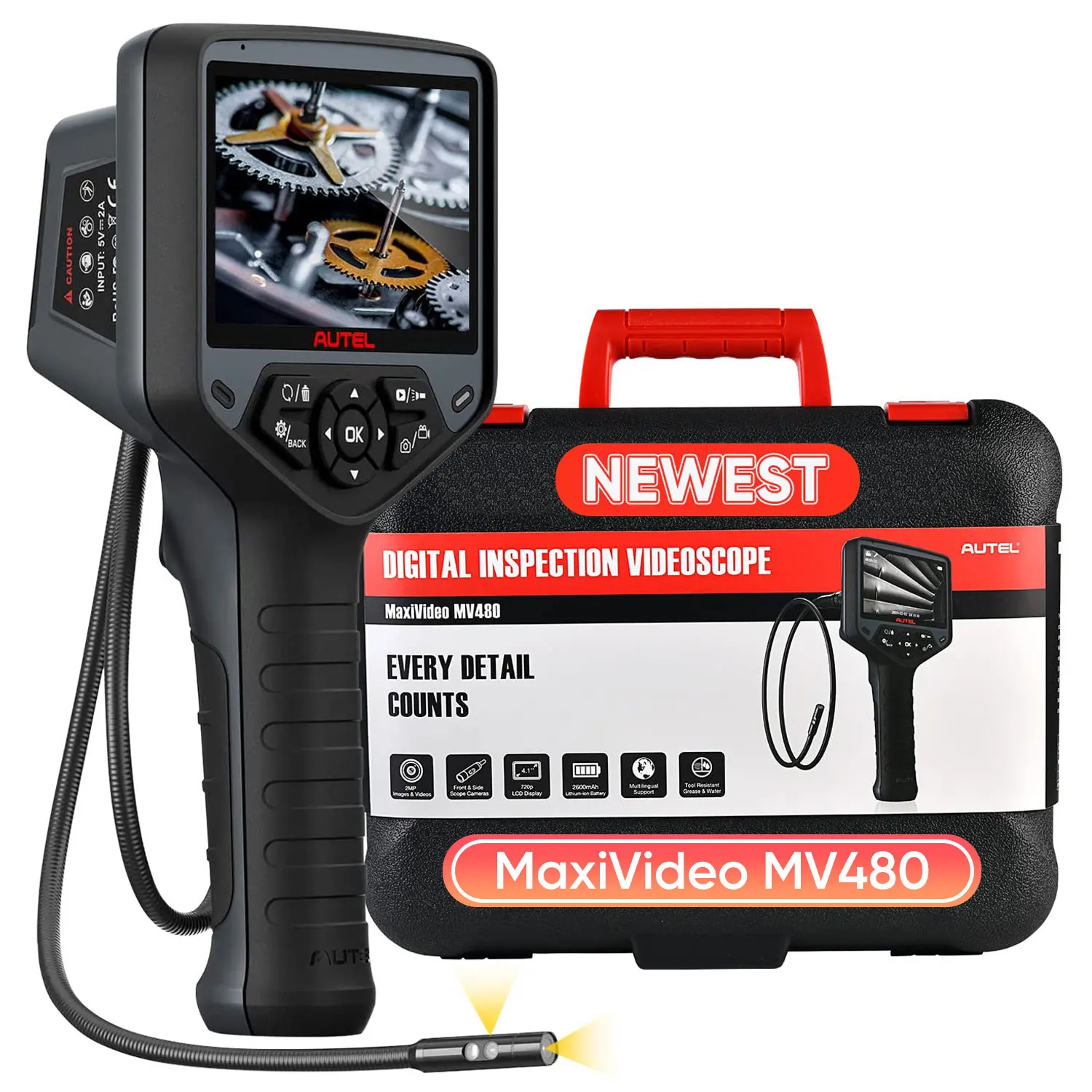 Autel Maxivideo MV480 двойная камера цифровой видеоскоп Инспекционная эндоскоп 8 5 мм Головка изображения