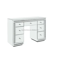 Muebles зеркало, новейший дизайн, современная спальня, кристальная светодиодная полоса, зеркало, раздавленные бриллианты, ящики, туалетный столик, набор