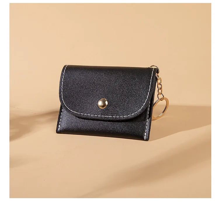 Promotional Gifts Small Short Wallet Mini Credit Card Holder Wallet Coin Purse with Key Ring