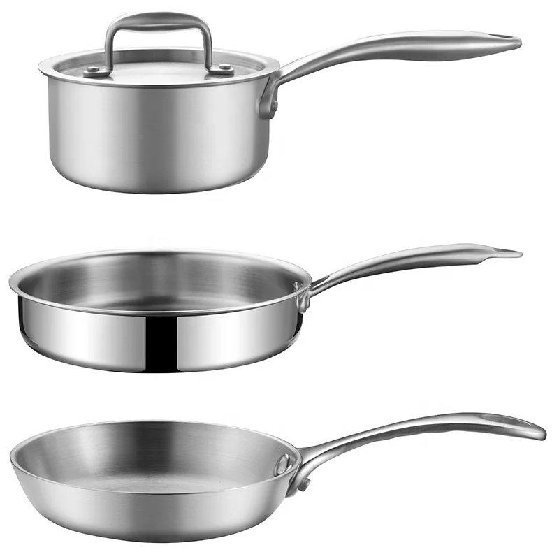 Kitchen all clad stainless steel cookware 3 ply stainless steel cookware