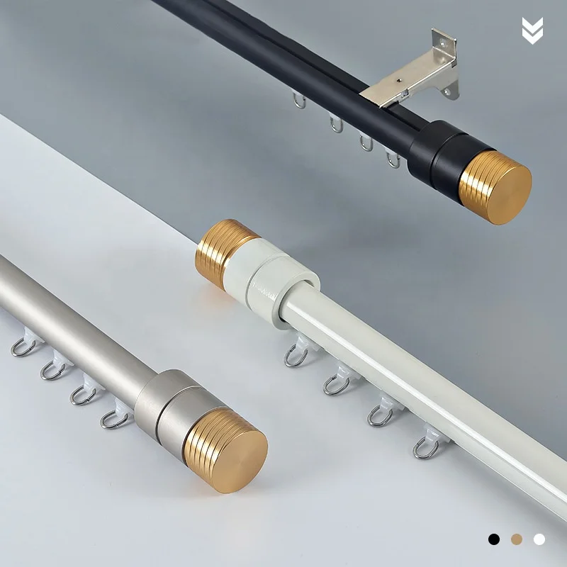 Curtain Poles Tracks & Accessories Aluminum Alloy Curtain Rod Silent Curtain Roman Rod