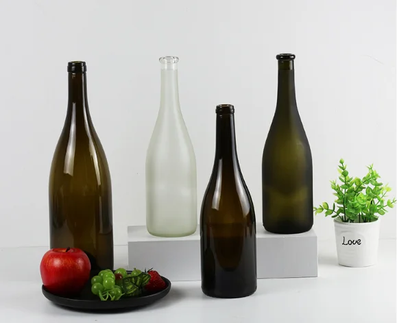 Wholesale creative glass bottle 750ml Big Belly red wine wine champagne frosted glass bottle