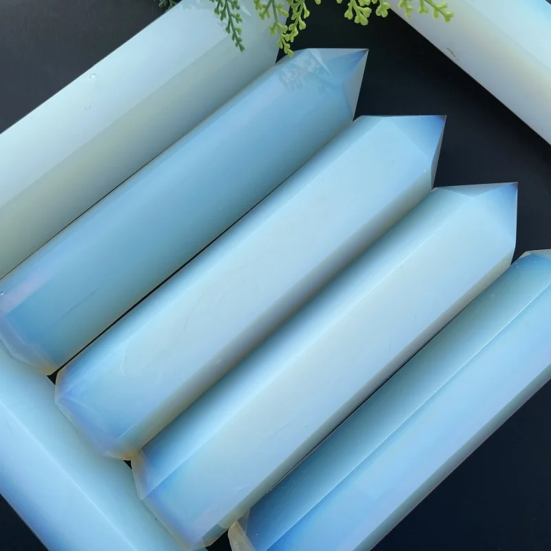 Bulk Large Natural White  Opalite Crystal Points Tower /Polished Big Opalite Pencil Wands For Gifts Pencil Tower