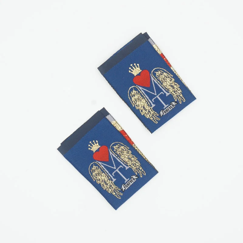 Printed   flat woven garments label weaving labels for clothing