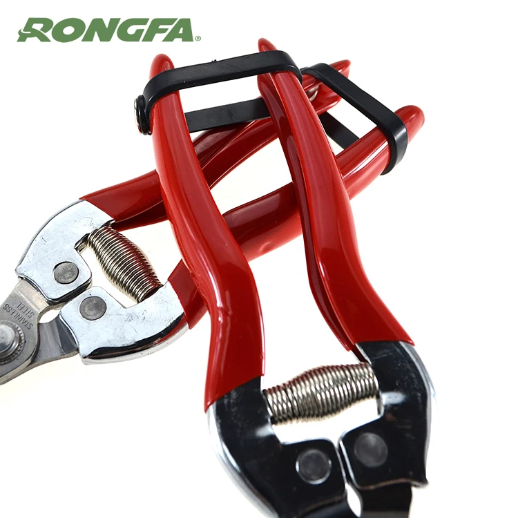 Pruning Shears Garden Scissors Fruit Grape Red Shears Tomato Scissors For Fruit Pick Up With Soft Plastic Handle