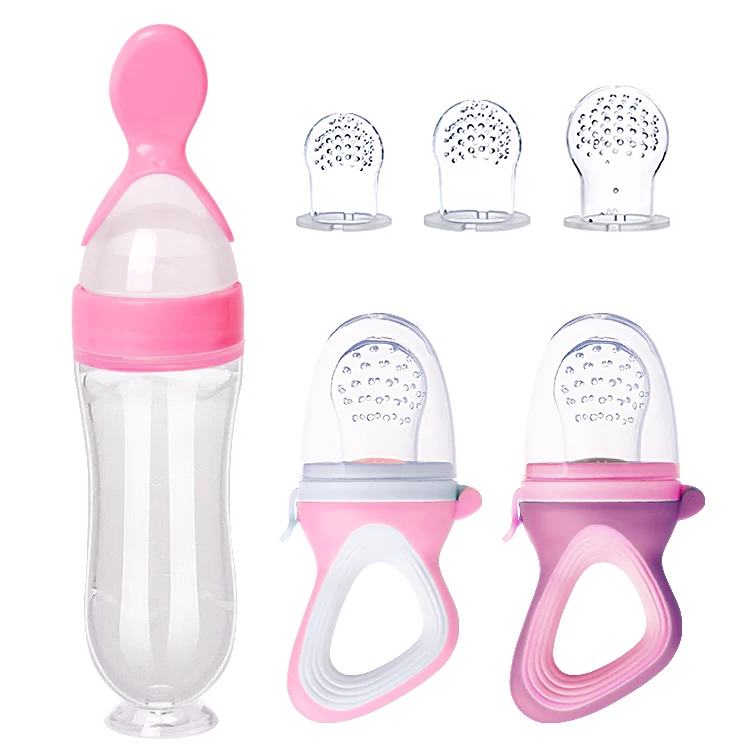 Safe Baby Spoon Feeder Feeding Silicone Nipple Pacifier Baby Fruit Feeder Pacifier Baby Fruit Feeder