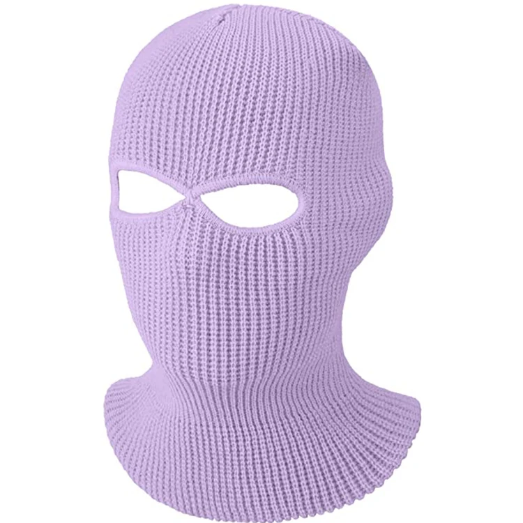Custom logo designer high quality oem winter knit thermal two 2 hole motorcycle hood blank ski full face mask balaclava