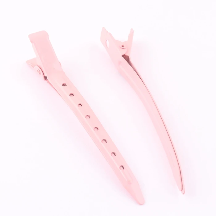 Модная металлическая заколка-крокодил розового цвета с отверстиями для волос, аксессуары для волос, Оптовая продажа