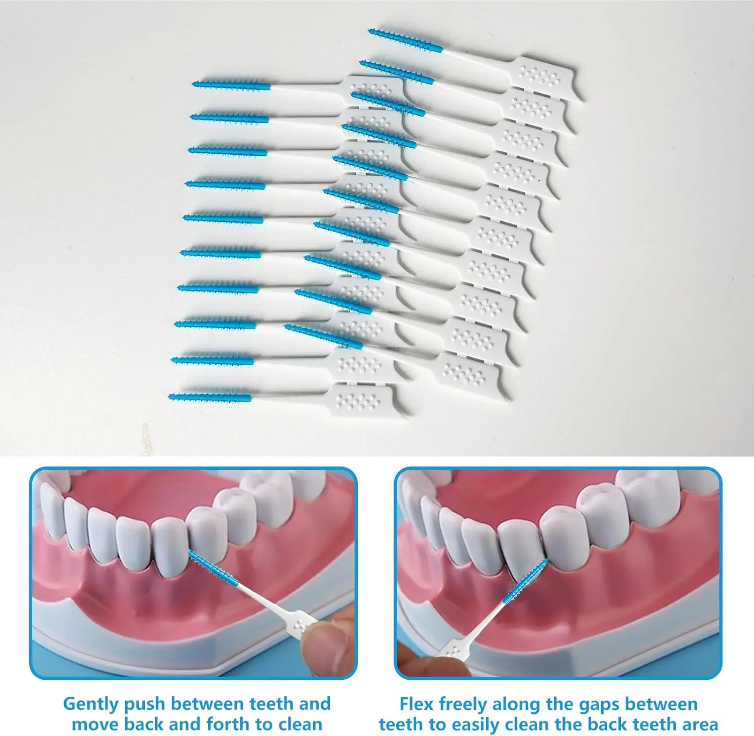20 picks Silicone interdental Brush Adaptive Corrective Disposable interdental Brush Braces Brush for Cleaning Teeth Health