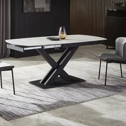 Wholesale fireproof marble dinning table set Folding nordic slate top marble dining table