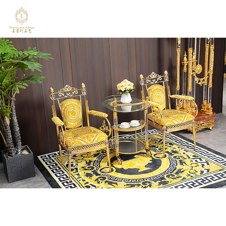 Custom Design Wholesale Palace Style Metal Luxe Dining Chair Room Furniture