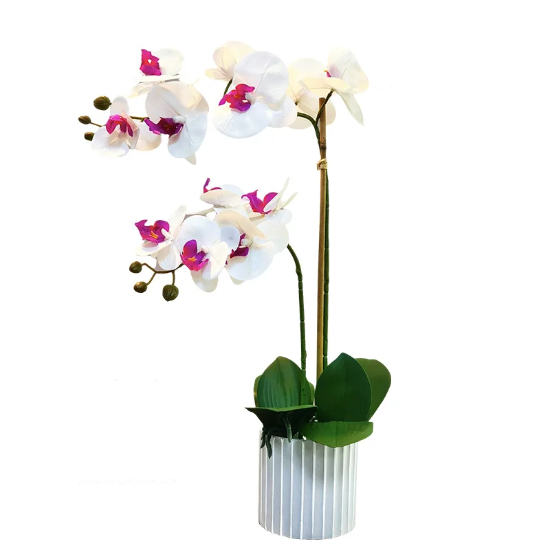 Wholesale Butterfly Orchids Artificial Flowers With Ceramic Pot Real Touch Artificial tree Orchid Plants