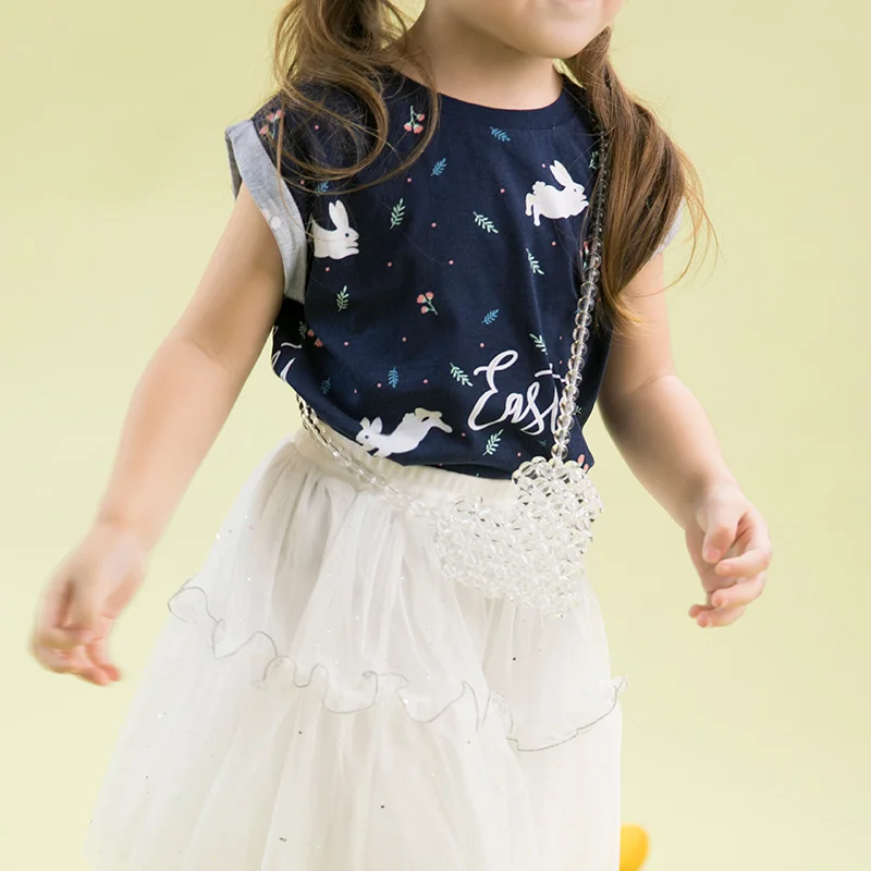 
Wholesale Best Quality Girls Clothing Kids Cotton Sleeveless T Shirt With Cartoon Printing 