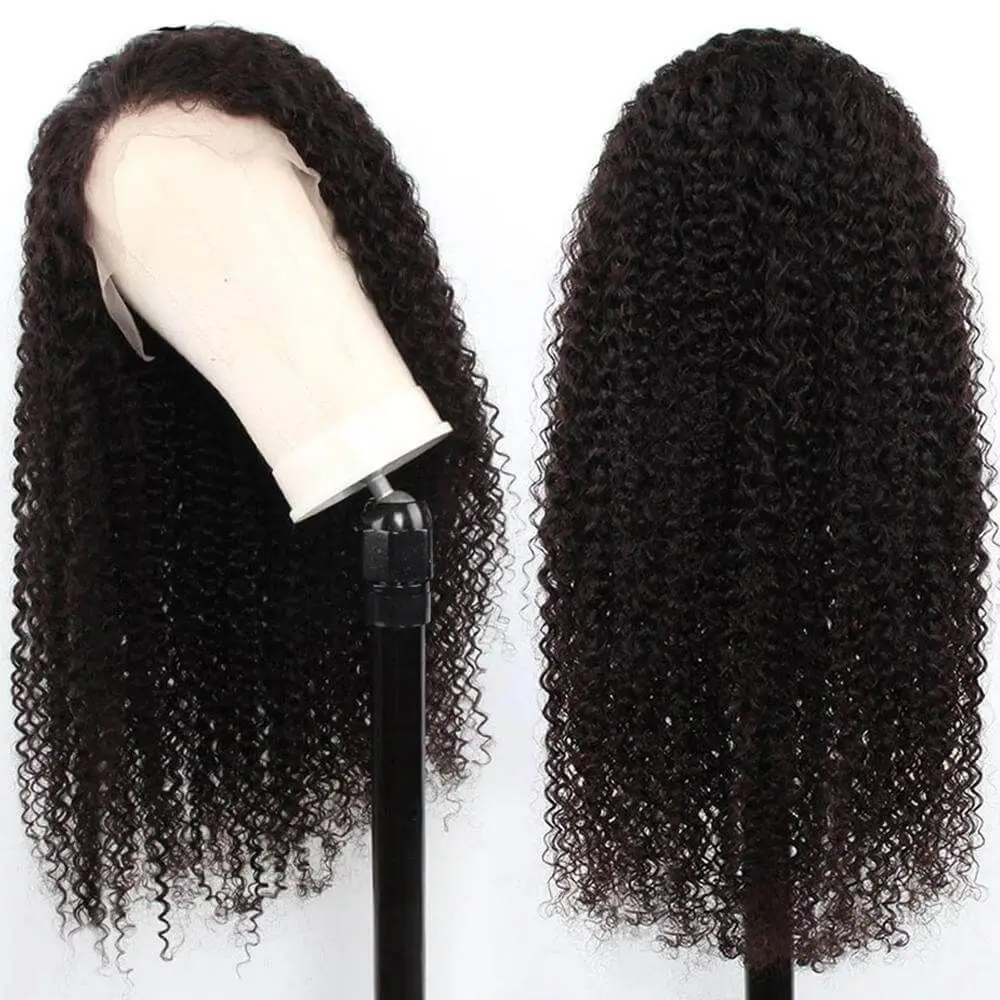 Cheap Raw Indian Virgin Kinky Curly Human Hair Hd Full Lace Frontal Wig Natural Human Hair Transparent Lace Front Wig