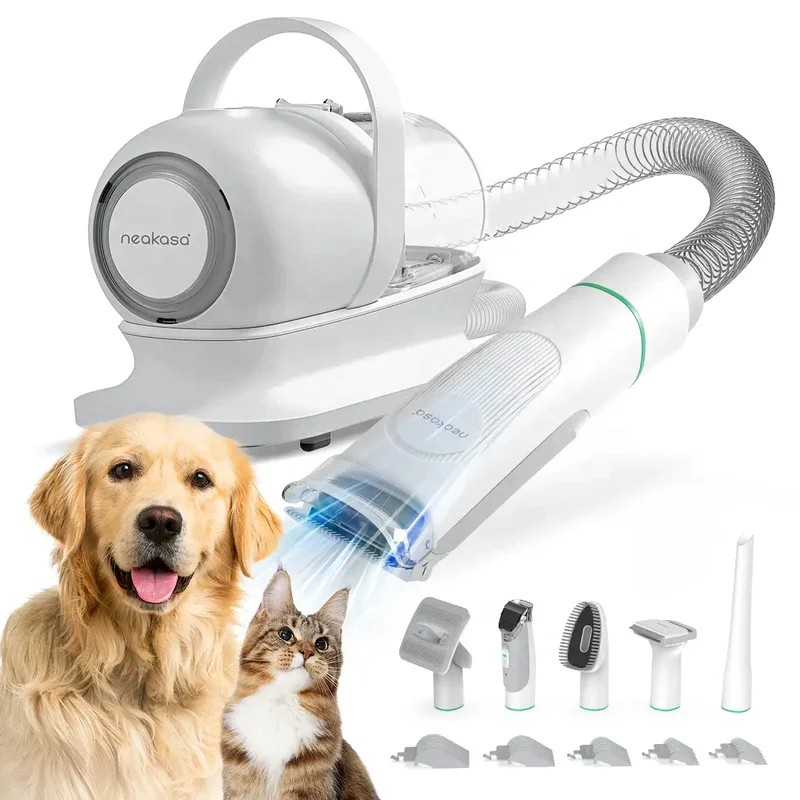 Neakasa by neabot P1 Pro Pet Grooming Kit Vacuum Suction 99% Pet Hair with 5 Professional Grooming Shedding Tools for Dogs Cats
