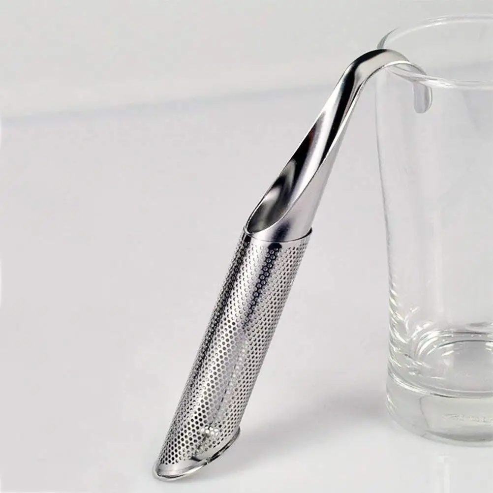 Tea Infuser Stainless Steel Tea Stick Pipe Steeper Strainer with Hook for Loose Tea Leaf Herbs or Spice